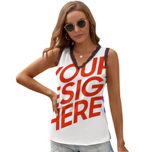 Lade das Bild in den Galerie-Viewer, Multi-Image-Design Damen / Frauen Tank Top NZ112 mit V-Ausschnitt mit selbst gestalten und bedrucken