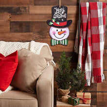 Lade das Bild in den Galerie-Viewer, Weihnachtsschneemann Holzschild Ornament, Weihachtsbaumaufhänger mit Foto Text selbst gestalten und bedrucken