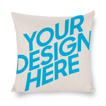 Lade das Bild in den Galerie-Viewer, Weißer Leinen Kissenbezug Kissenhülle beidseitiger Druck mit Foto Text selbst gestalten und bedrucken