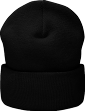 Lade das Bild in den Galerie-Viewer, Schwarze Bestickte Mütze Cuffed Beanie Yupoong 1501KC selbst gestalten