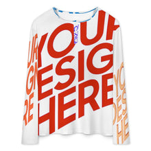 Lade das Bild in den Galerie-Viewer, Multi-Image-Design Herren Henleyshirt Langarm Shirt Rundhalsshirt mit Knopfleiste A37L mit Foto Design Motiv Text selbst gestalten und bedrucken