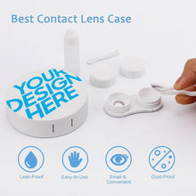 Lade das Bild in den Galerie-Viewer, Rundes Kontaktlinsenetui tragbares 2er-Pack Kontaktlinsenhalter Behälter mit Foto Text Muster selbst gestalten und bedrucken