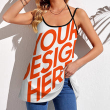 Lade das Bild in den Galerie-Viewer, Große Größen Damen / Frauen Multi-Image-Druck Sexy Spaghetti Tank Top Spaghettiträger-Top Sommer MK Over Size mit Fotos Muster Text Logo selbst gestalten und bedrucken