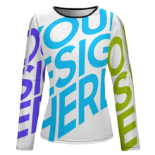 Lade das Bild in den Galerie-Viewer, Modisches Sexy Multi-Image-Druck Voll Druck Damen / Frauen Top Trägerloses Langarmshirt Langarmbluse Langarmhemd NZ150 mit Fotos Muster Text Logo selbst gestalten und bedrucken