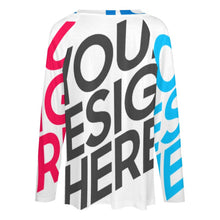 Lade das Bild in den Galerie-Viewer, Multi-Image-Druck Allover Print Damen lockeres Langarmshirt Shirtbluse TLREV2 mit V-Ausschnitt mit Fotos Muster Text Logo selbst gestalten und bedrucken