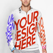 Lade das Bild in den Galerie-Viewer, Multi-Image-Design Herren Langarm Poloshirt mit Strickkragen RL mit Ihrem Design Motiv Foto Text selbst gestalten und bedrucken