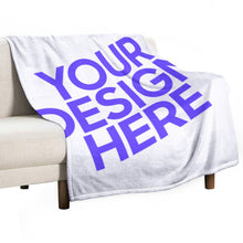 Lade das Bild in den Galerie-Viewer, Tagesdecke Kuscheldecke Wohndecke Flanell Sofadecke Home Living für Zuhause und unterwegs mit Foto Design Motiv Text selbst gestalten und bedrucken (Vertikale Version)