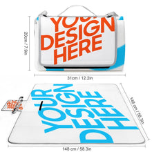 Lade das Bild in den Galerie-Viewer, Quadratische Picknickdecke Stranddecke Wasserdichte schnelltrocknende Picknickmatte für den Strand Outdoor Camping Picknick und Wandern mit Foto selbst gestalten und bedrucken