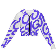 Lade das Bild in den Galerie-Viewer, Einzelbild-Design Kapuzenjacke Kapuzensweatshirt Crop Top mit Kordelzug MSYX94 mit Foto Design Motiv Text selbst gestalten und bedrucken (Simple Design)