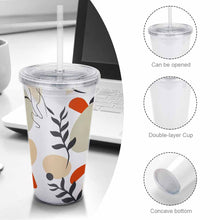 Lade das Bild in den Galerie-Viewer, Doppelwandiger Thermo-Becher mit Deckel und Strohhalm Wasserflasche Wasserbecher Doppel-isolierbecher Kreativer Doppel-strohbecher mit Ihrem eigenen Design Text oder Foto selbst gestalten und bedrucken