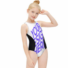 Lade das Bild in den Galerie-Viewer, Multi-Image-Design Mädchen Kinder Bademode Badeanzug NT032 mit Foto Design Motiv Text selbst gestalten und bedrucken