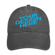 Lade das Bild in den Galerie-Viewer, Erwachsene Unisex Denim Snackback Jeans Cap 5-Panel Cowboy-Baseballmütze für Damen / Herren mit Foto selbst gestalten und bedrucken