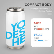 Lade das Bild in den Galerie-Viewer, Vollprint Cola Cup Becher Thermobecher aus Edelstahl 304 mit Deckel und Strohhalm 300ml / 500ml mit Foto Muster Text Logo selbst gestalten und bedrucken