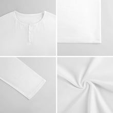 Lade das Bild in den Galerie-Viewer, Einzelbild-Design Männer Henleyshirt Langarm Shirt Rundhalsshirt mit Knopfleiste A37L mit Foto Design Motiv Text selbst gestalten und bedrucken