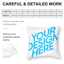 Lade das Bild in den Galerie-Viewer, Kissenbezug Kissenhülle 100% Polyester in 9 Maßen verfügbar 30x30cm, 35x35cm, 40x40cm, 43x43cm, 45x45cm, 50x50cm, 55x55cm, 60x60cm, 80x80cm mit Fotos Muster Text Logo selbst gestalten und bedrucken