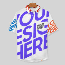 Lade das Bild in den Galerie-Viewer, Multi-Image-Design Männer Kurzarm Hemd mit Brusttasche B339 mit Ihrem Design Motiv Foto Text selbst gestalten und bedrucken