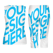 Lade das Bild in den Galerie-Viewer, Einzelbild Design Allover-Druck Sportanzug 2-tlg Tank Top & 2/3 Leggings Trainingsanzug Damen / Frauen PTZ selbst gestalten und bedrucken