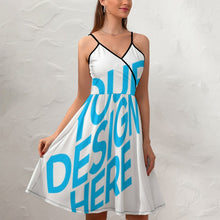 Lade das Bild in den Galerie-Viewer, Sling-Kleid, Kleid mit V-Ausschnitt Ärmelloses Kleid NZ016 für Damen Frauen mit Foto Text selbst gestalten und bedrucken