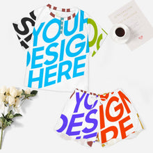 Lade das Bild in den Galerie-Viewer, Multi-Image-Druck Damen / Frauen Freizeitanzug Hausanzug T-Shirt & Shorts UTZ mit Fotos Muster Text Logo selbst gestalten und bedrucken