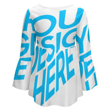 Lade das Bild in den Galerie-Viewer, Langarmbluse Druckbluse Schlupfbluse PL für Damen Frauen mit Foto Muster Text selbst gestalten und bedrucken