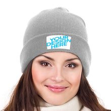 Lade das Bild in den Galerie-Viewer, Strickmütze Bestickte Mützen Winter Damen / Herren mit Foto selbst gestalten und bedrucken