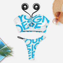 Lade das Bild in den Galerie-Viewer, 2023 Newest Damen Bikini Set Badeanzug 2 teilig Sexy Skinny und Gerafft mit Fotos Muster Text Logo selbst gestalten und bedrucken