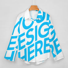 Lade das Bild in den Galerie-Viewer, Bis 8XL Einzelbilddruck Damen Langarmhemd Leinenhemd B648 mit Foto Muster Text Logo selbst gestalten und bedrucken