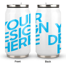 Lade das Bild in den Galerie-Viewer, Vollprint Cola Cup Becher Thermobecher aus Edelstahl 304 mit Deckel und Strohhalm 300ml / 500ml mit Foto Muster Text Logo selbst gestalten und bedrucken