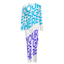 Lade das Bild in den Galerie-Viewer, Damen Frauen Pyjama lang zweiteiliger Schlafanzug mit Foto Text selbst gestalten und bedrucken