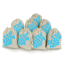 Lade das Bild in den Galerie-Viewer, 8 Stück / Packung Klein Kordelzugbeutel Aufbewahrungsbeutel aus Baumwolle und Leinen mit Fotos Muster Text Logo selbst gestalten und bedrucken