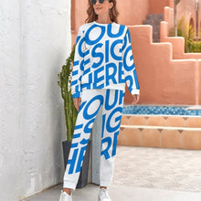 Lade das Bild in den Galerie-Viewer, Einzelbilddruck Damen / Frauen Loungewear Suit Pullover Anzug Trainingsanzug CT20 (Set, 2-tlg) mit Foto Text Muster selbst gestalten und bedrucken