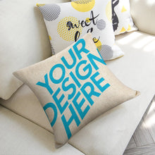 Lade das Bild in den Galerie-Viewer, Personalisierte Kissenhülle Kissenbezug 45 x 45 cm aus Leinen einseitiger Druck mit Fotos Muster Text selbst gestalten und bedrucken