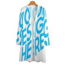 Lade das Bild in den Galerie-Viewer, Einzelbilddruck Langarm Cardigan Strickjacke lang geschnitten NZ060 Damen / Frauen mit Foto Text Muster selbst gestalten und bedrucken