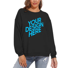 Lade das Bild in den Galerie-Viewer, 100% Baumwolle Rundhalspullover Rundhalsshirt Sweatshirt A-071 für Damen Frauen mit Foto Muster Text selbst gestalten und bedrucken