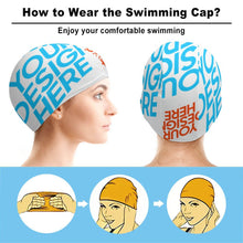 Lade das Bild in den Galerie-Viewer, Damen / Herren Unisex Bedruckbare Schwimmkappe Badekappe mit Foto und individuellen Design selbst gestalten und bedrucken