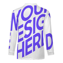 Lade das Bild in den Galerie-Viewer, Einzelbild-Design Kurzer Reißverschluss Herren Langarm Poloshirt mit Strickkragen RL mit Ihrem Design Motiv Foto Text selbst gestalten und bedrucken