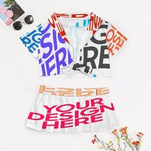 Lade das Bild in den Galerie-Viewer, Multi-Image-Design Frauen Cheerleader Kostüm Uniform Bauchfrei zweiteilig mit Foto Design Motiv Text selbst gestalten und bedrucken