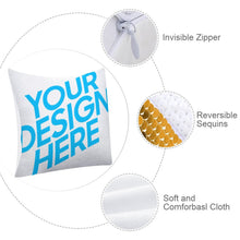 Lade das Bild in den Galerie-Viewer, Einseitiger Druck Glitzernde Pailetten Kuschelkissen Kissenhülle Kissenbezug 40cmx40cm - Farbwechsel - Bezug ohne Füllung mit Fotos Muster Text Logo selbst gestalten und bedrucken