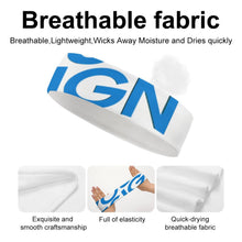 Lade das Bild in den Galerie-Viewer, Sport Stirnband Fitness-Stirnbänder Schweißband Anti Rutsch für Damen Frauen Herren Männer für Jogging, Laufen, Wandern, Fahrrad- und Motorrad Fahren mit Foto Muster Text selbst gestalten und bedrucken