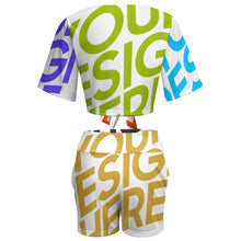 Lade das Bild in den Galerie-Viewer, Multi-Image-Druck Damen / Frauen Voll Druck Beach Sports Set in sommerlicher zweiteiliger Kombination Crop Top Shirt Und Short GTZ mit Fotos Muster Text Logo selbst gestalten und bedrucken