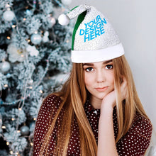 Lade das Bild in den Galerie-Viewer, Weihnachtsmütze Weihnachtshut mit Pailletten grün oder rot selbst gestalten und bedrucken