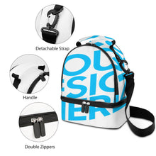 Lade das Bild in den Galerie-Viewer, Doppeldecker Kühltasche Lunchtasche mit Tragegriff mit Fotos Muster Text Logo selbst gestalten und bedrucken