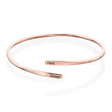 Lade das Bild in den Galerie-Viewer, Cuff Bracelet Offener Armreif S0014 aus 925 Sterling Silber mit Gravur selbst gestalten