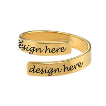 Lade das Bild in den Galerie-Viewer, Personalisierter Kupfer Ring Wrap Ring J0017 mit Gravur mit 18K Gold Roségold Vergoldung selbst gestalten