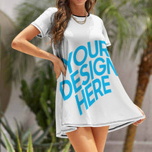 Lade das Bild in den Galerie-Viewer, Sommerkleid Kurzarm-Kleid NZ011 Damen / Frauen selbst gestalten und bedrucken