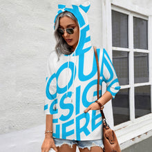 Lade das Bild in den Galerie-Viewer, Hoodie Kapuzenpullover mit 3/4 Arm SDS004 mit Fotos Muster Text Logo selbst gestalten und bedrucken