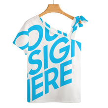 Lade das Bild in den Galerie-Viewer, Einzelbilddruck Kurzarmbluse Short Sleeve ZT mit Schleife Träger Damen / Frauen mit Foto Text Muster selbst gestalten und bedrucken