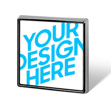 Lade das Bild in den Galerie-Viewer, Metall "Square" Quadrat-Form Abzeichen mit Fotos Muster Text Logo selbst gestalten und bedrucken