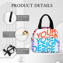 Lade das Bild in den Galerie-Viewer, Multi-Image-Druck Lunchtasche Kühltasche Isoliertasche Lunchbag Thermotasche mit Reißverschluss mit Fotos Muster Text Logo selbst gestalten und bedrucken