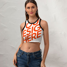 Lade das Bild in den Galerie-Viewer, Multi-Image-Druck Damen / Frauen Crop Top NZ107 mit Racerback und breite Träger mit Fotos Muster Text Logo selbst gestalten und bedrucken